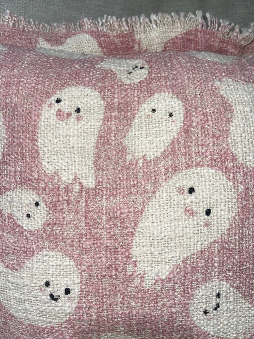 Cynthia Rowley Pink Ghost Halloween Pillow 20x20 NWOT